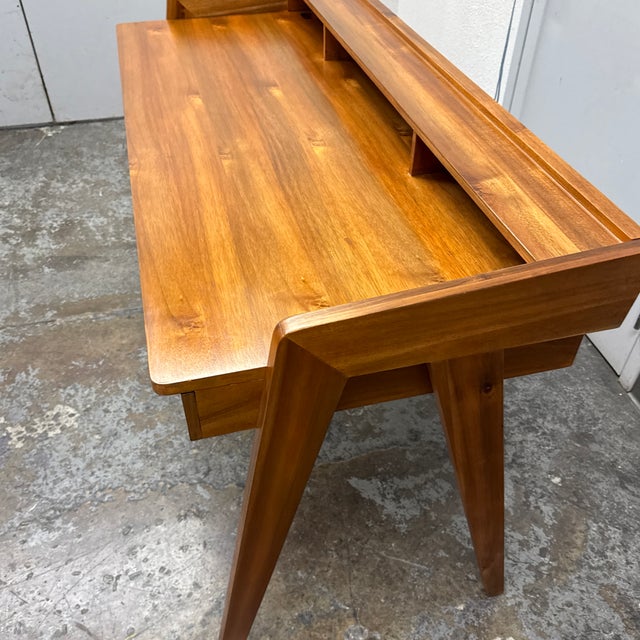 Cb2 Drommen Acacia Wood Desk For Sale - Image 12 of 12