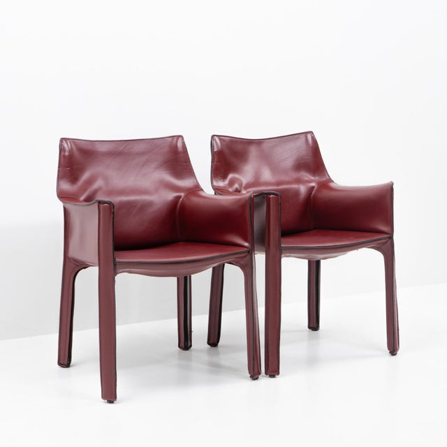 Cab 413 Chairs by Mario Bellini for Cassina, 1990s, Set of 2 For Sale - Image 13 of 14