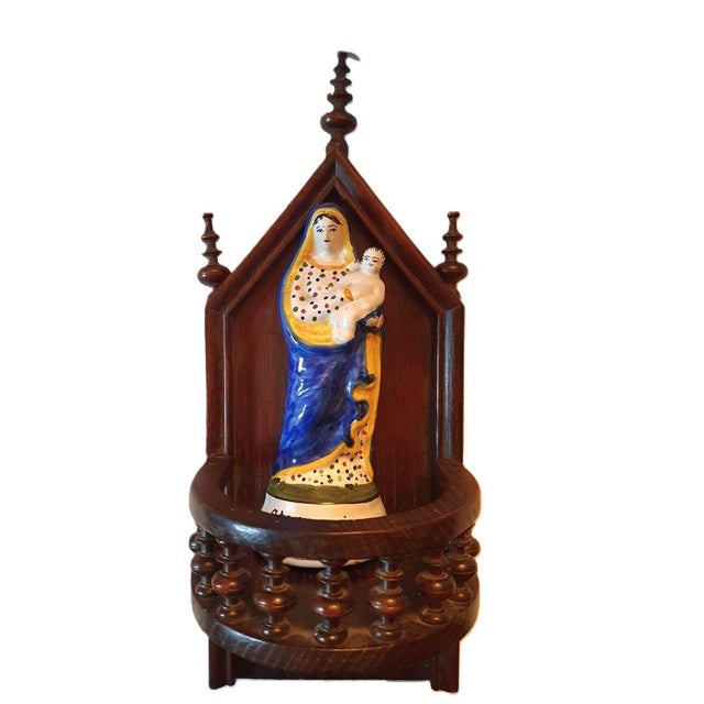 Virgin and Child Figure in Wooden Chapel from Quimper, Late 19th Century For Sale - Image 15 of 18