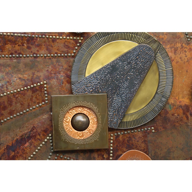 Vintage Mixed Metal Wall Art Abstract Brutalist Sculpture, Circa 1970s For Sale In Los Angeles - Image 6 of 12