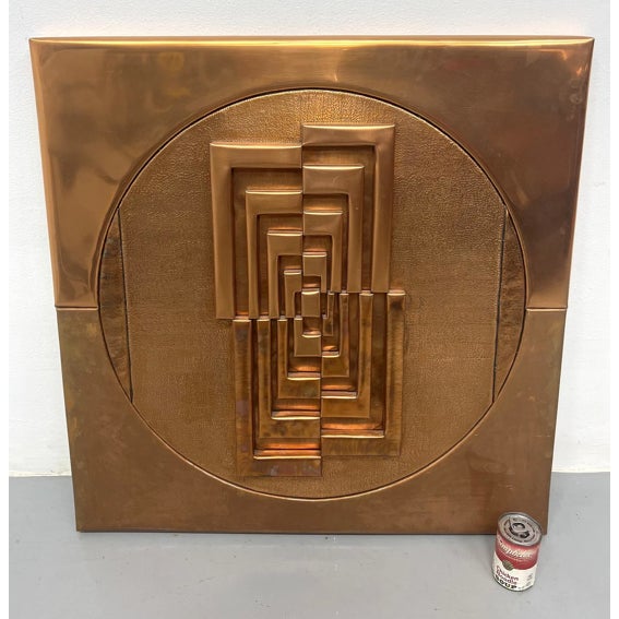 Modernist Abstract Copper Relief Wall Sculpture For Sale In New York - Image 6 of 6