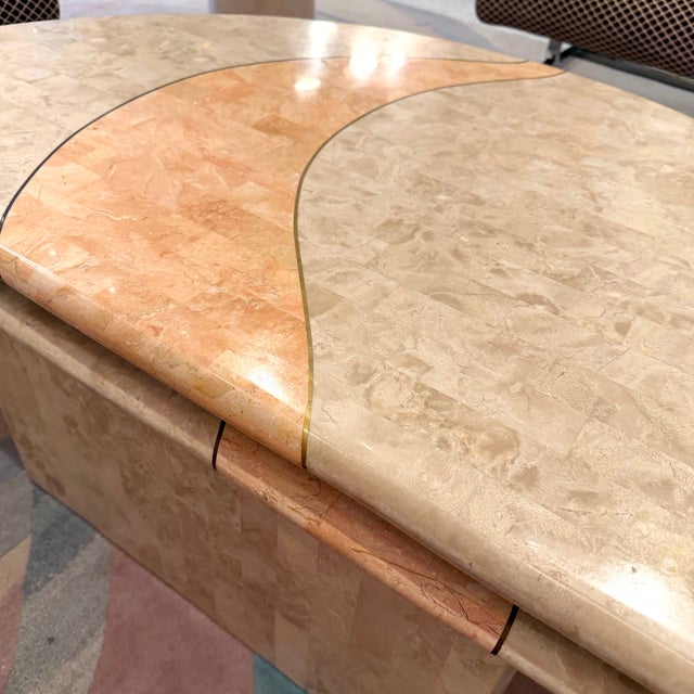 Vintage Tessellated Travertine Swivel Coffee Table by Casa Bique For Sale - Image 10 of 14