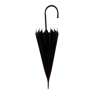 Mid 20th Century Hand Forged Wrought Iron Umbrella Wall Plaque/Sculpture- 35" For Sale
