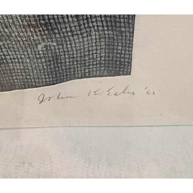 Large Abstract Black and White Etching of a Bishop by Artist John Kenneth Esler For Sale - Image 4 of 6