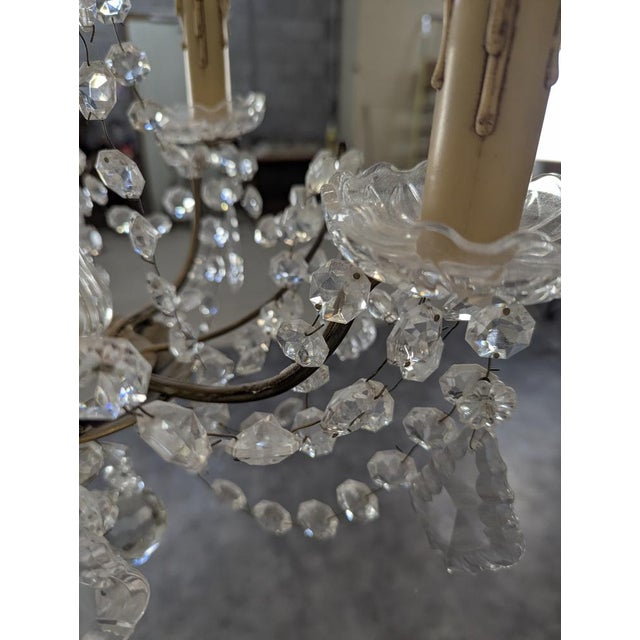 20th Century Four-Light Crystal Chandelier For Sale - Image 5 of 8
