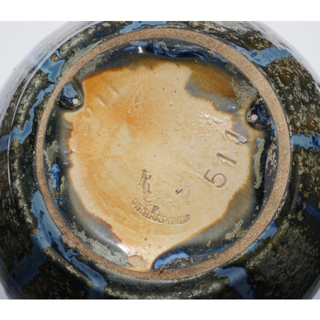 Pierrefonds Crystalline Art Nouveau Handled Vase For Sale In Dallas - Image 6 of 7