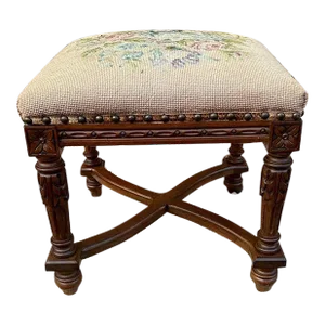Early 20th Century Antique French Renaissance Style Carved Wood Stool