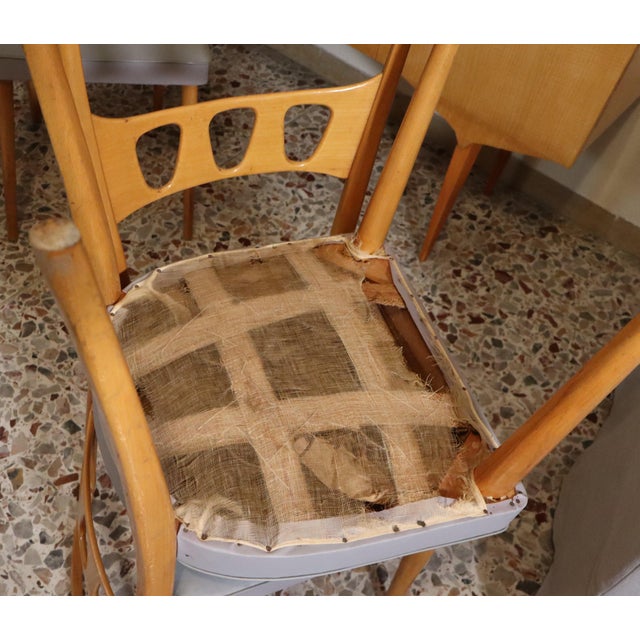 Mid-Century Modern Maple and Leather Chairs by Vittorio Dassi, 1950s, Set of 6 For Sale - Image 9 of 10