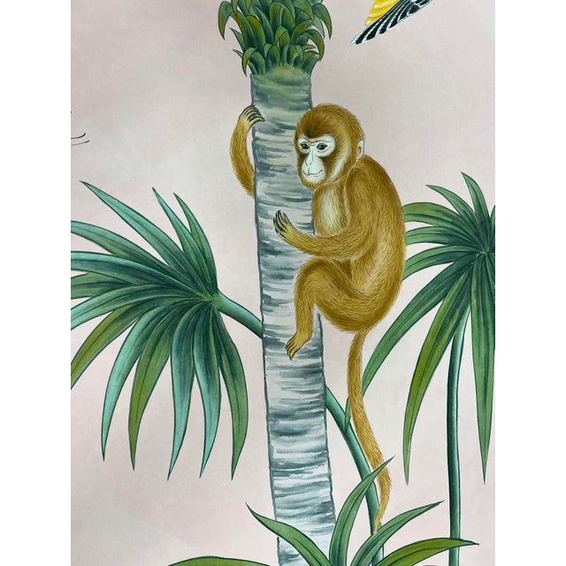 Not Yet Made - Made To Order Hand-Painted Chinoiserie Botanical Mural Wallpaper on Pink Edo Xuan Paper, Set of 4 Panels For Sale - Image 5 of 9