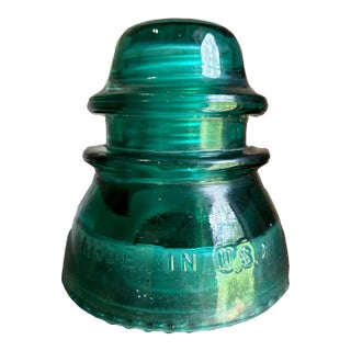 Antique Hemingray 42 Vintage Aqua Blue Glass Telephone Telegraph Insulator For Sale