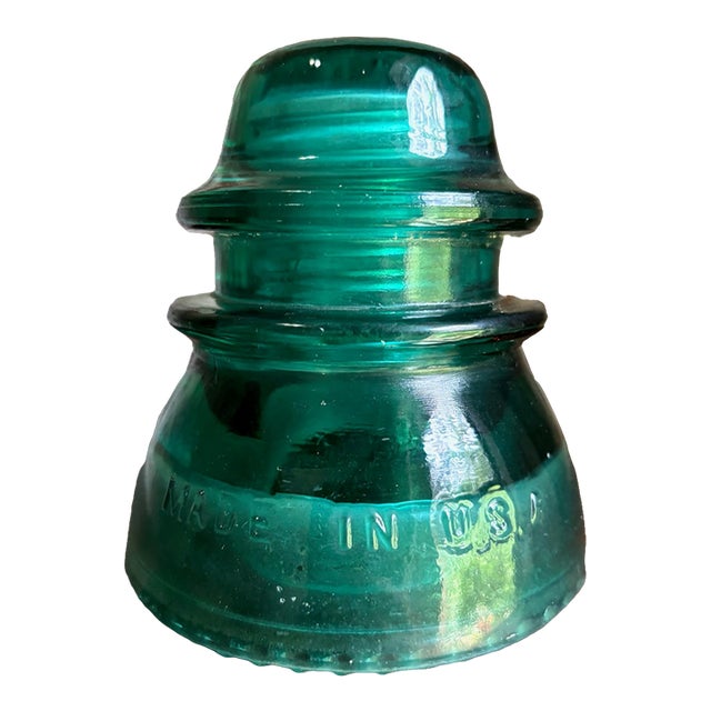 Antique Hemingray 42 Vintage Aqua Blue Glass Telephone Telegraph Insulator For Sale