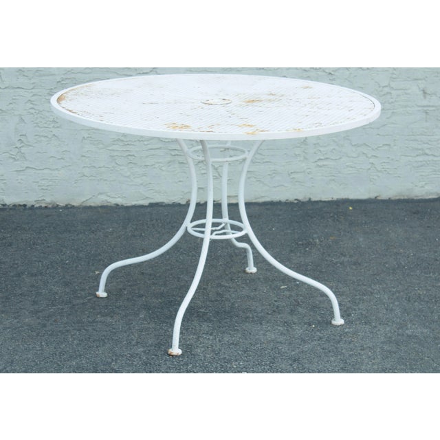 1960s Vintage Wrought Iron Round Patio, Garden Dining Table For Sale - Image 5 of 13