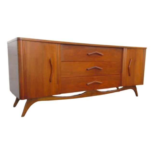 Young Manufacturing Mid 20th Century Curved Boomerang Dresser Sideboard 6171 For Sale