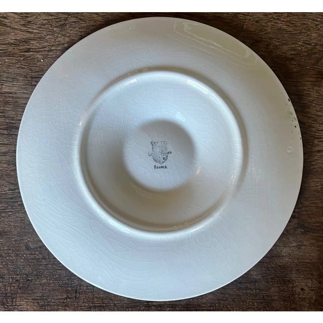 Vintage Green/White Longchamp Oyster Plate For Sale - Image 9 of 10