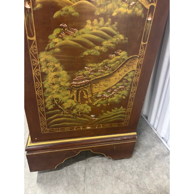 Brown Chinoiserie Leather Top Secretary Desk by Jasper Furniture For Sale - Image 8 of 12