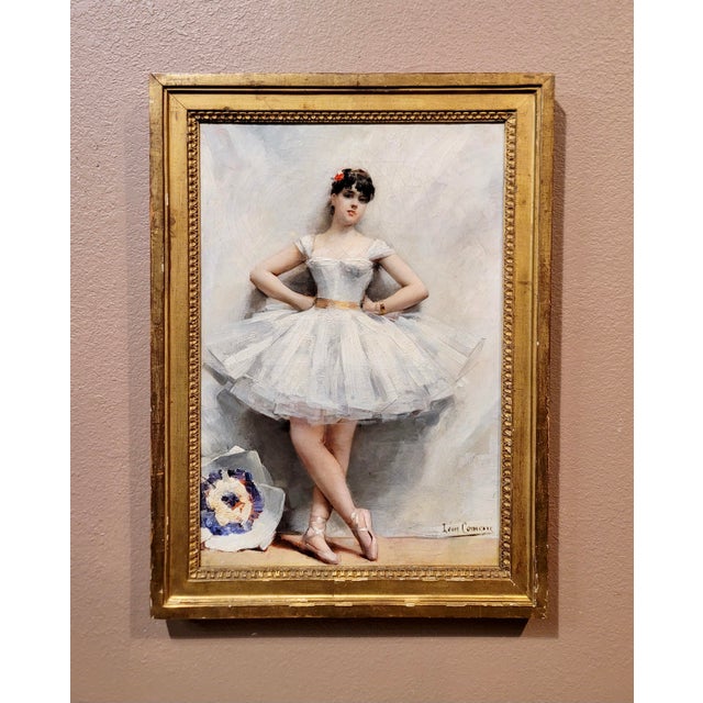 Leon François Comerre -Portrait of a Ballerina w/ white tutu- Oil painting French Impressionist - Oil painting on canvas -...