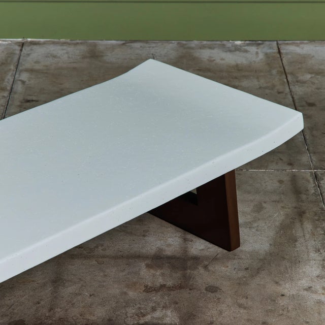Paul Frankl Rectangular Whitened Cork Coffee Table or Bench for Johnson... For Sale - Image 13 of 16