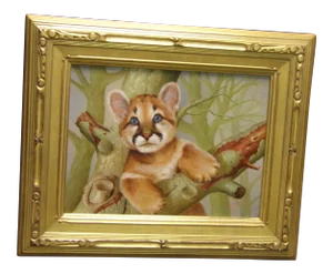 "Curiosity" Contemporary Tiger Cub Portrait Oil Painting by Gregori Goldfinger, Framed