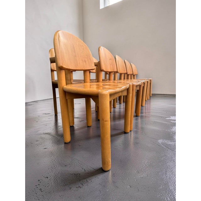 Wood Dining Chairs in Beech by Rainer Daumiller, 1970s, Set of 8 For Sale - Image 7 of 9