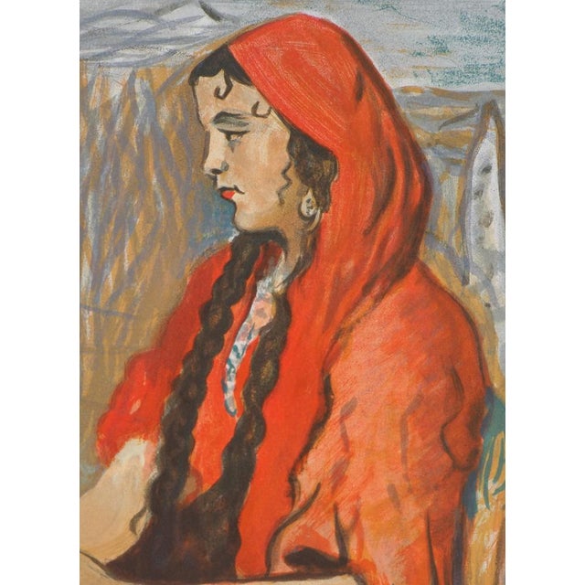 Lucien Mainssieux, Woman, Original Signed Lithograph, 1949 For Sale - Image 6 of 7
