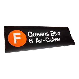 1980s New York City Subway F Train "Roll" Sign For Sale