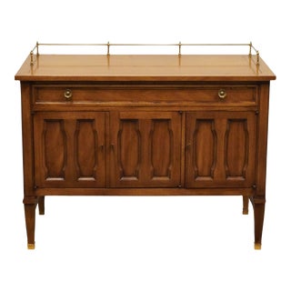 Drexel Furniture Triune Collection Solid Mahogany Italian Provincial 40" Server Buffet W. Brass Railing For Sale