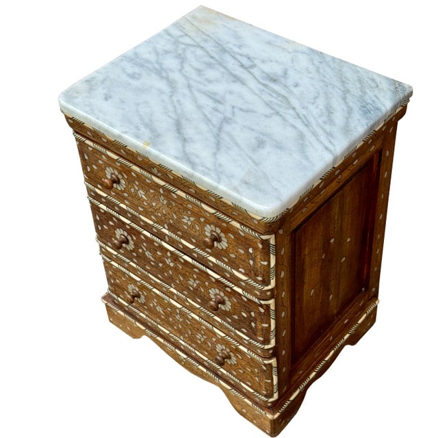 Mid 20th Century Mid 20th Century Small Mother of Pearl Inlaid Chest With Drawers For Sale - Image 5 of 6