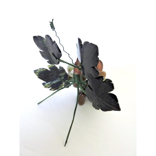 Traditional Ornamental Italian Polished Onyx Stone Grapes on the Vine With Leaves For Sale - Image 3 of 4