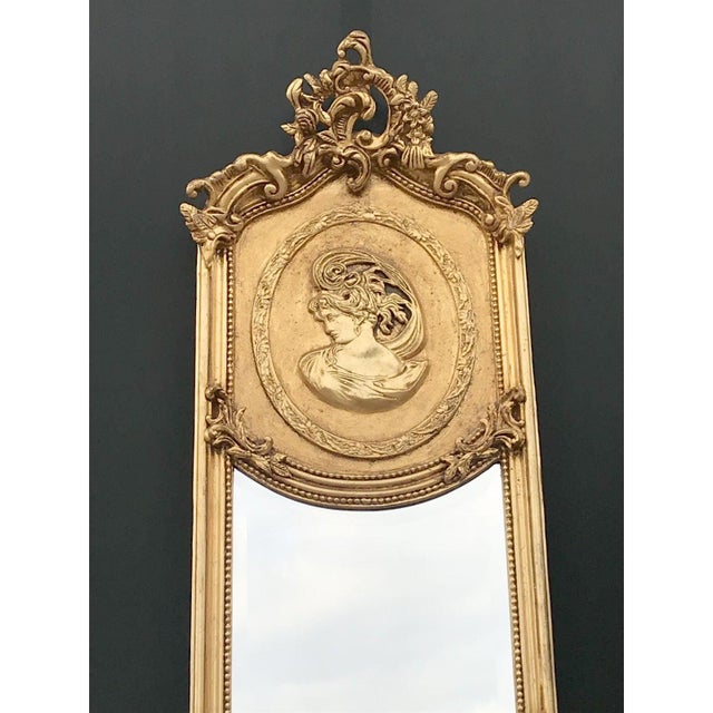 Vintage Italian Baroque Rococo Full-Length Floor Mirrors With Woman's ...