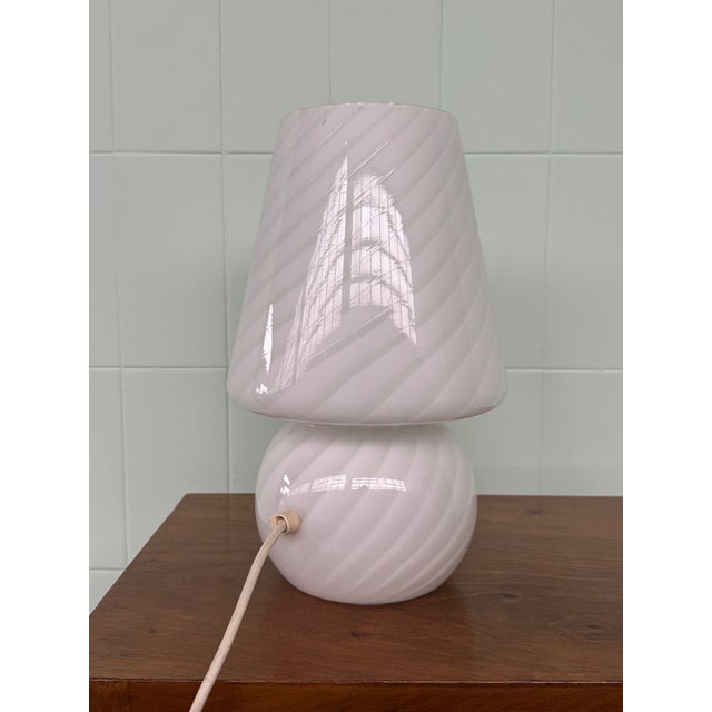 1970s Vintage Italian Opal Murano Glass Lamp, 1970s For Sale - Image 5 of 14