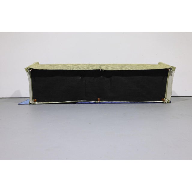 Vintage Oversized Mid-Century Green Upholstered Sofa | Circa 1970s For Sale - Image 15 of 17