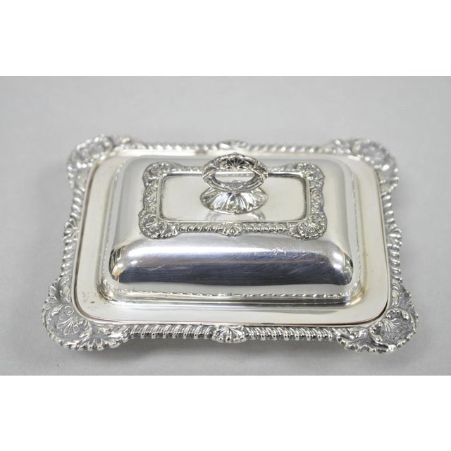 Sheffield Vintage Miniature Sheffield England Silver Plated Covered Serving Dish Platter For Sale - Image 4 of 18