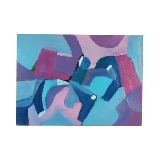 Late 20th Century Vern Rader Oil on Board Abstract Painting For Sale