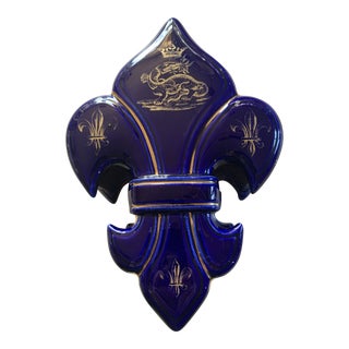 19th Century Porcelain Fleur De Lis Box For Sale