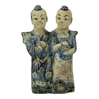 Blue and White Genuine Period Ming Dynasty Period Signed- 11 Inch- Ming Dynasty (1368–1644) For Sale