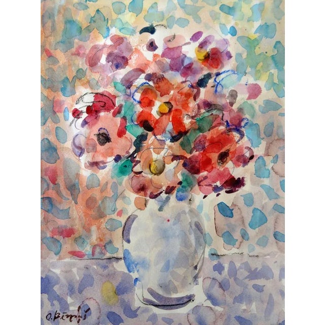 "Flowers" is a watercolor artwork created on paper in 1994, with dimensions of 40x30 cm. The painting showcases a vibrant...