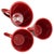 1950s Mid-Century Modern Burgundy "La Linda" Ceramic Coffee Mug W/ Saucer by Bauer, Set of 5 For Sale In Los Angeles - Image 6 of 7