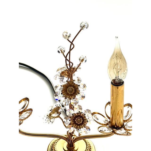 Vintage Brass Lead Crystal Table Lamp from Palwa, 1960s For Sale - Image 17 of 17