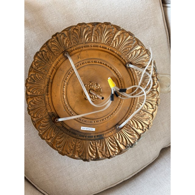 Metal Brandt Lighting Gold Gilt Four-Light Pan Ceiling Mount Light 1910 For Sale - Image 7 of 9