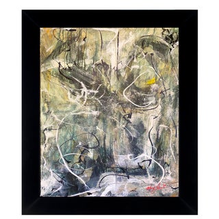 2025 "002-25" Abstract Expressionist Gold & Indigo Painting by Mark Lewis For Sale