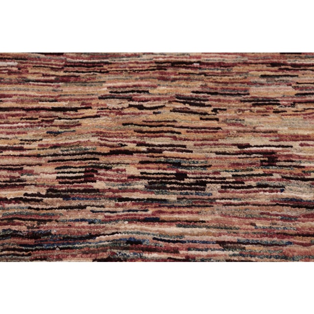 1990s Bohemian Gabbeh Beige/Blue Wool Rug - 4'3'' X 5'3'' For Sale - Image 5 of 10