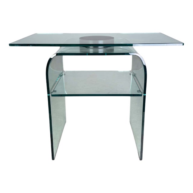 Glass Rotating Coffee Table from Fiam Italia, 1980s For Sale