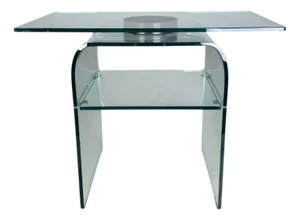 Glass Rotating Coffee Table from Fiam Italia, 1980s