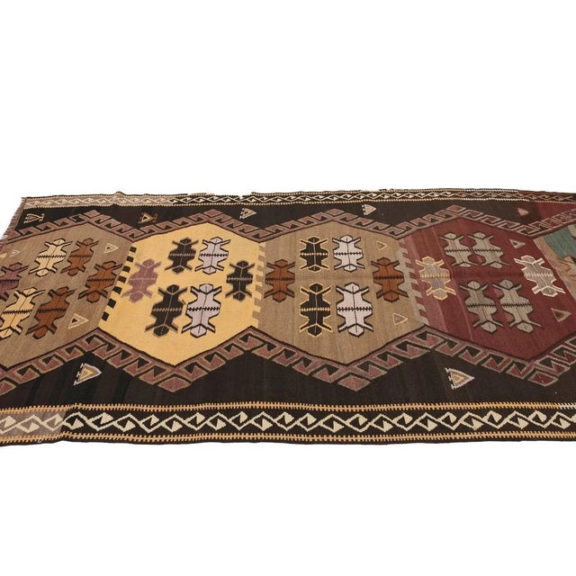 Mid 20th Century Vintage Turkish Kilim Rug For Sale - Image 4 of 7