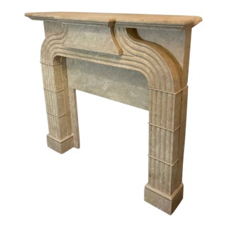 Italian Travertine Mantel For Sale