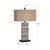 Simple yet sophisticated, this table lamp features a large marble Travertine slab with natural striations of grays, beige...