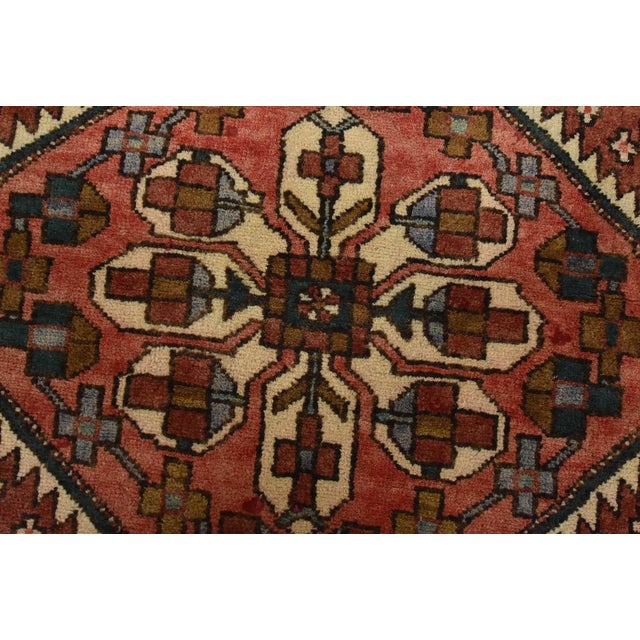 Textile Sarab Runner 3’9” X 11′ Red Wool Semi-Antique Tribal Hand-Knotted Oriental Rug For Sale - Image 7 of 14
