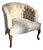 Cream Tufted Barrel Armchair For Sale