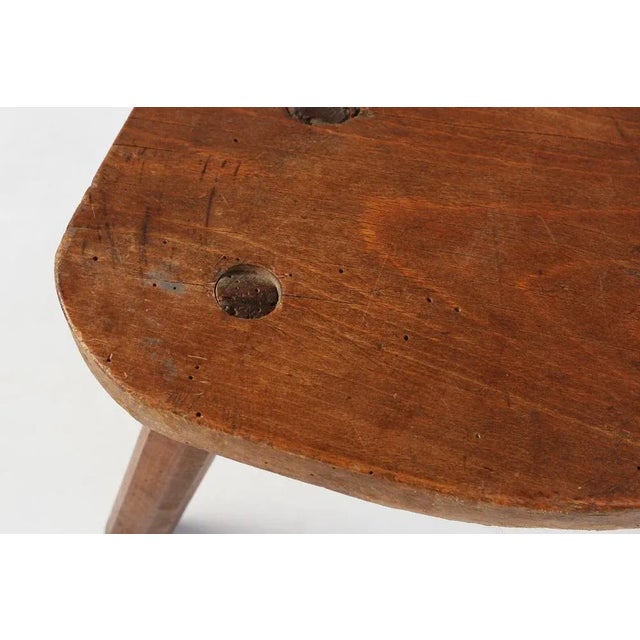 Rustic Wooden Stool, 1920s For Sale - Image 6 of 11