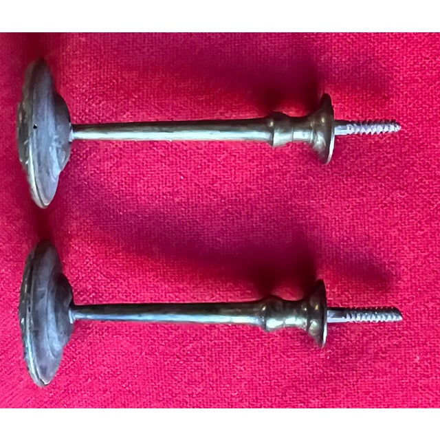 Antique Early 19th Century American Federal Neoclassical Brass Mirror Supports or Drapery Curtain Tie Backs 1810 - 1820 - A Pair For Sale - Image 14 of 15